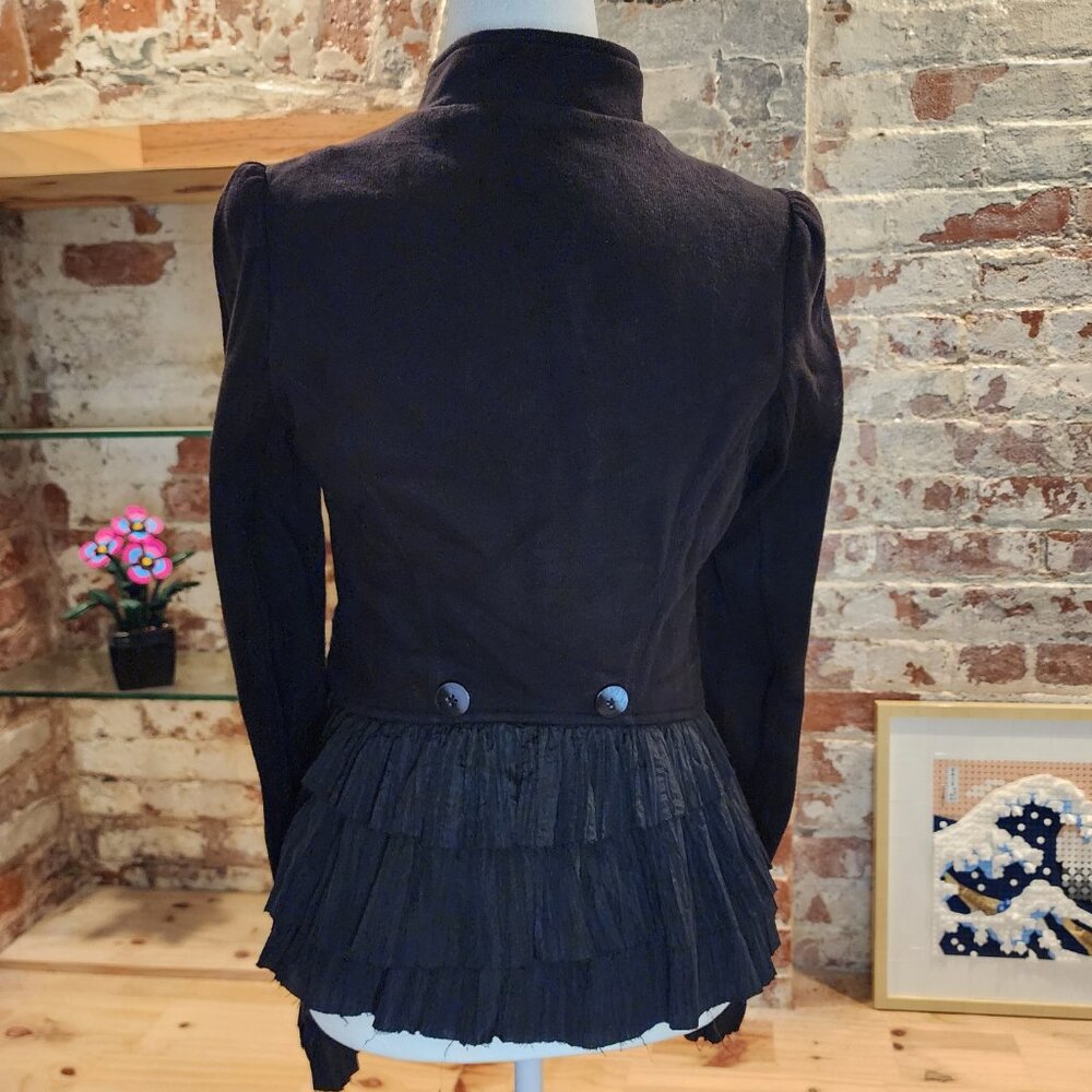 Free People | Ruffle Military Style Knit Jacket - Picture 3 of 7